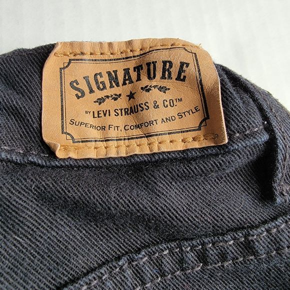 Signature By Levi Strauss & Co Black Denim Jeans Skinny - Size 5 Regular - Picture 5 of 7